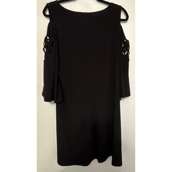 MSK Black Cold Shoulder Cocktail Dress Size Large - Picture 1 of 12